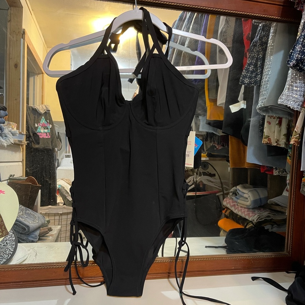 Miss Mandalay Icon Halter Plunge One Piece, 32FF